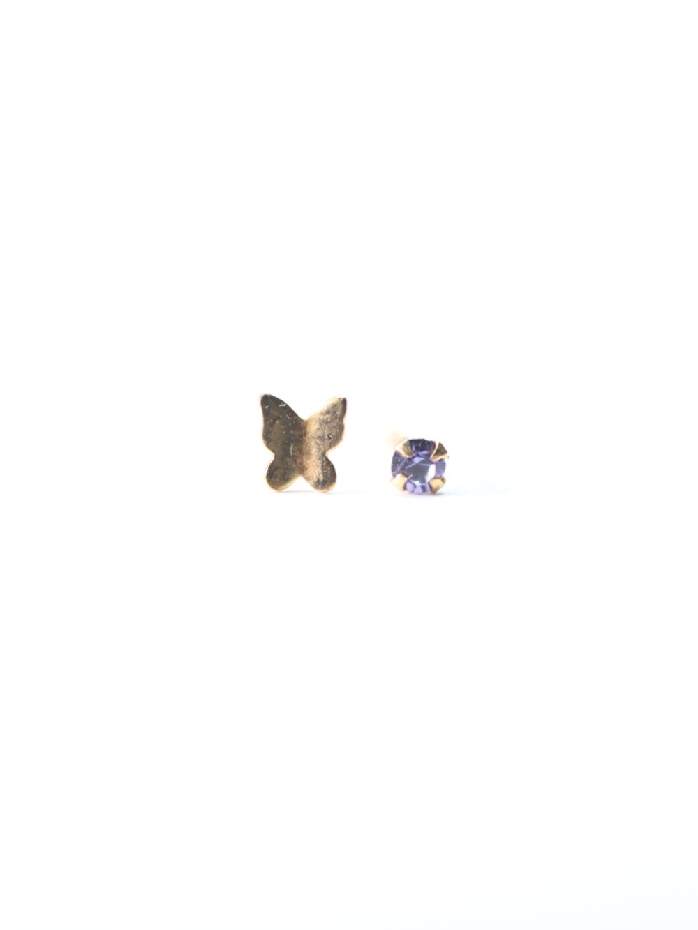 Set of TWO 9kt Gold Nose Piercings 22 gauge Solid Gold New !